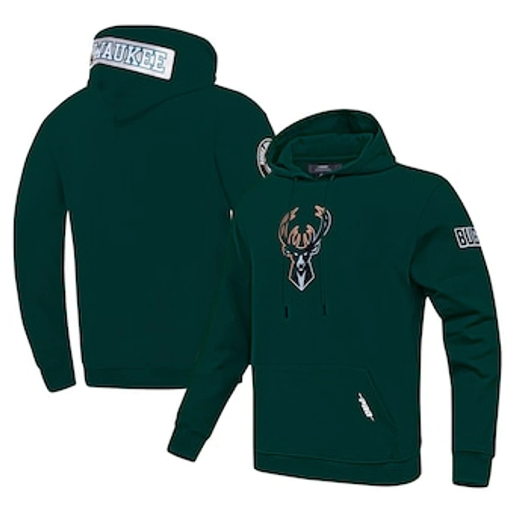 Men's Pro Standard Hunter Green Milwaukee Bucks Split Logo Pullover Hoodie