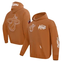 Men's Pro Standard Brown Miami Heat Paint the City Drop Shoulder Pullover Hoodie