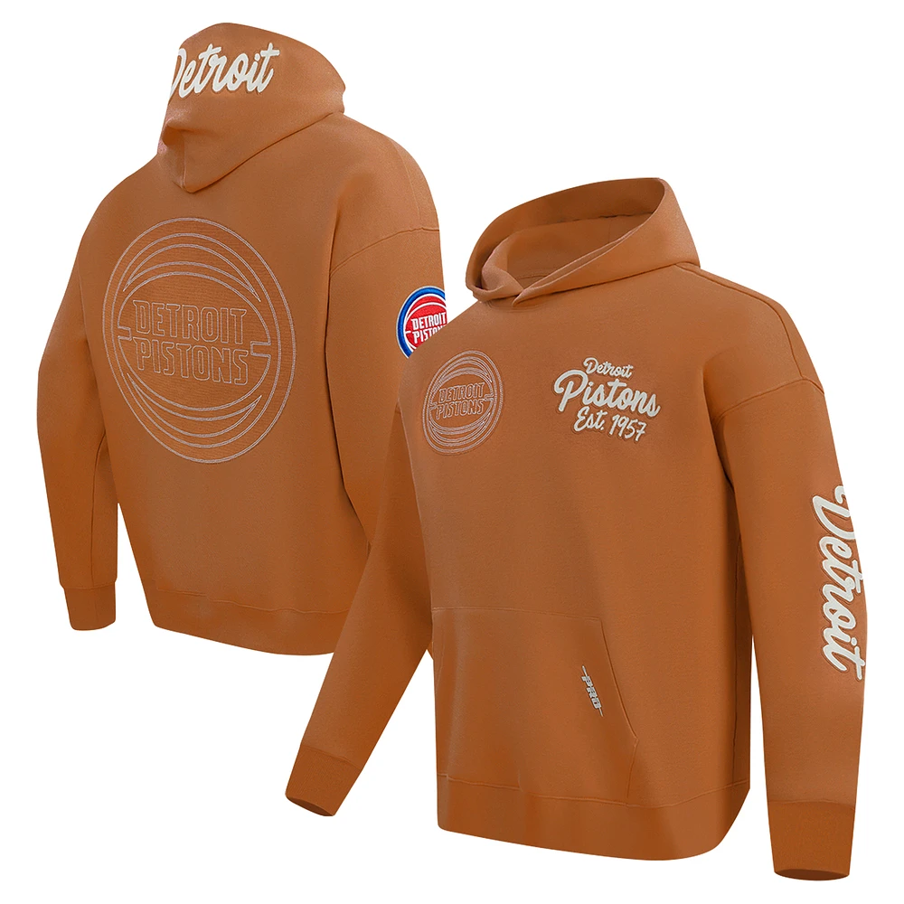 Men's Pro Standard Brown Detroit Pistons Paint the City Pullover Hoodie