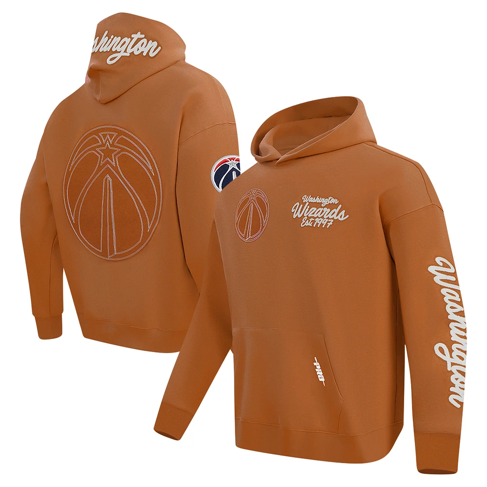 Men's Pro Standard Brown Washington Wizards Paint the City Drop Shoulder Pullover Hoodie