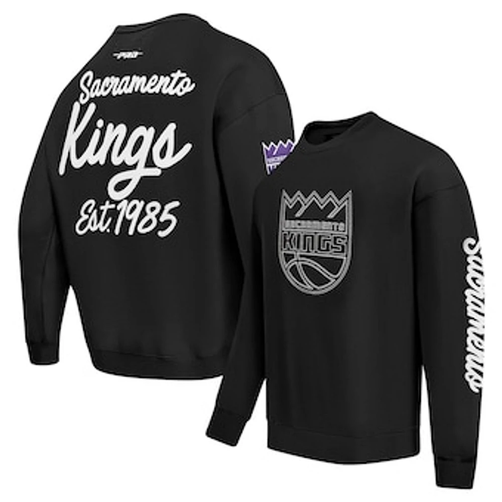 Men's Pro Standard Black Sacramento Kings Paint the City Drop Shoulder Sweatshirt