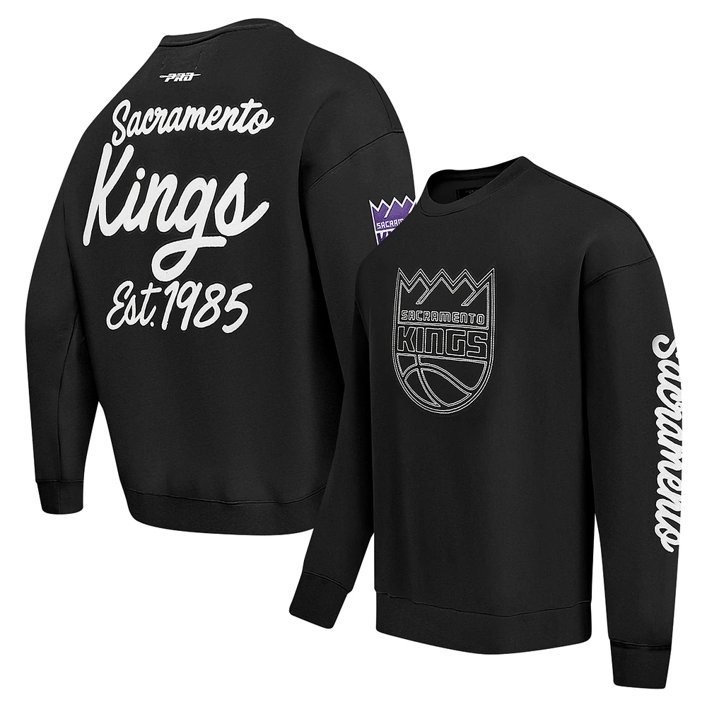 Men's Pro Standard Black Sacramento Kings Paint the City Drop Shoulder Sweatshirt