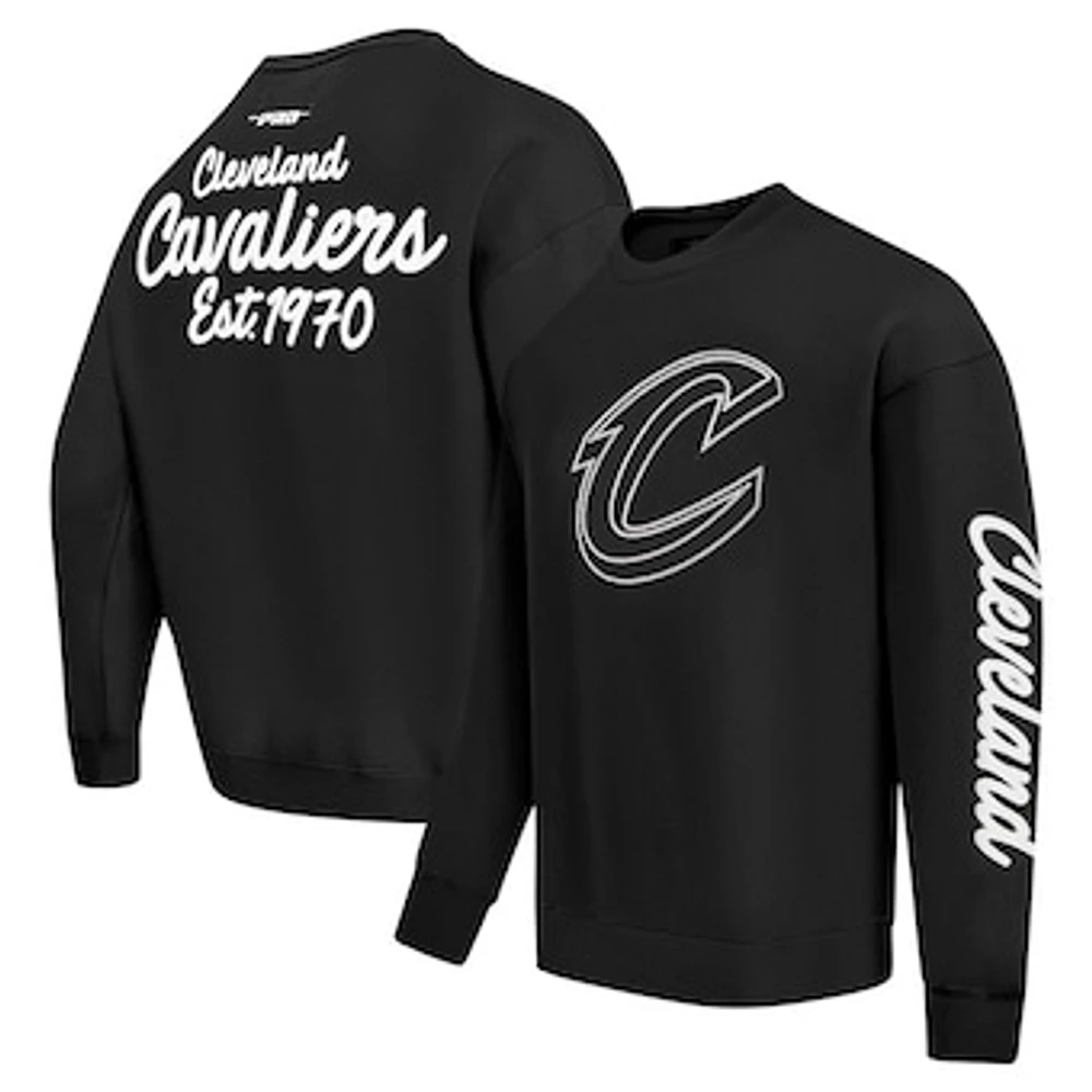 Men's Pro Standard Black Cleveland Cavaliers Paint the City Drop Shoulder Sweatshirt