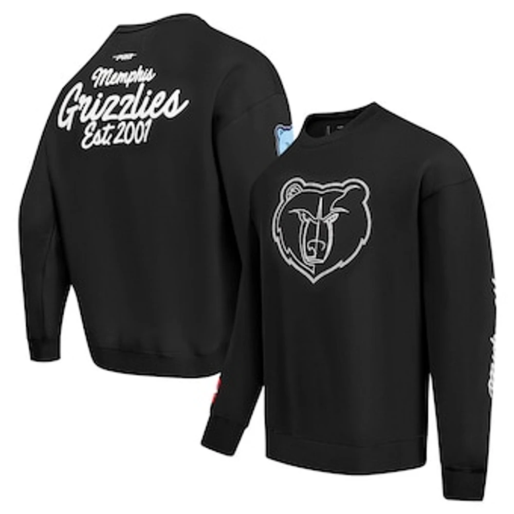 Men's Pro Standard Black Memphis Grizzlies Paint the City Drop Shoulder Sweatshirt