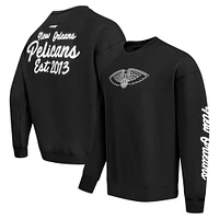 Men's Pro Standard Black New Orleans Pelicans Paint the City Drop Shoulder Sweatshirt