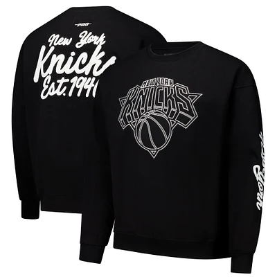 Men's Pro Standard Black New York Knicks Paint the City Drop Shoulder Sweatshirt