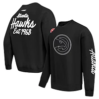 Men's Pro Standard Black Atlanta Hawks Paint the City Drop Shoulder Sweatshirt