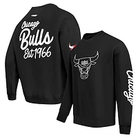 Men's Pro Standard Black Chicago Bulls Paint the City Drop Shoulder Sweatshirt