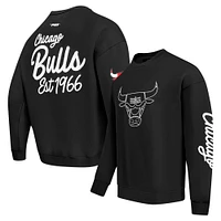 Men's Pro Standard Black Chicago Bulls Paint the City Drop Shoulder Sweatshirt