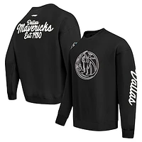 Men's Pro Standard Black Dallas Mavericks Paint the City Drop Shoulder Sweatshirt