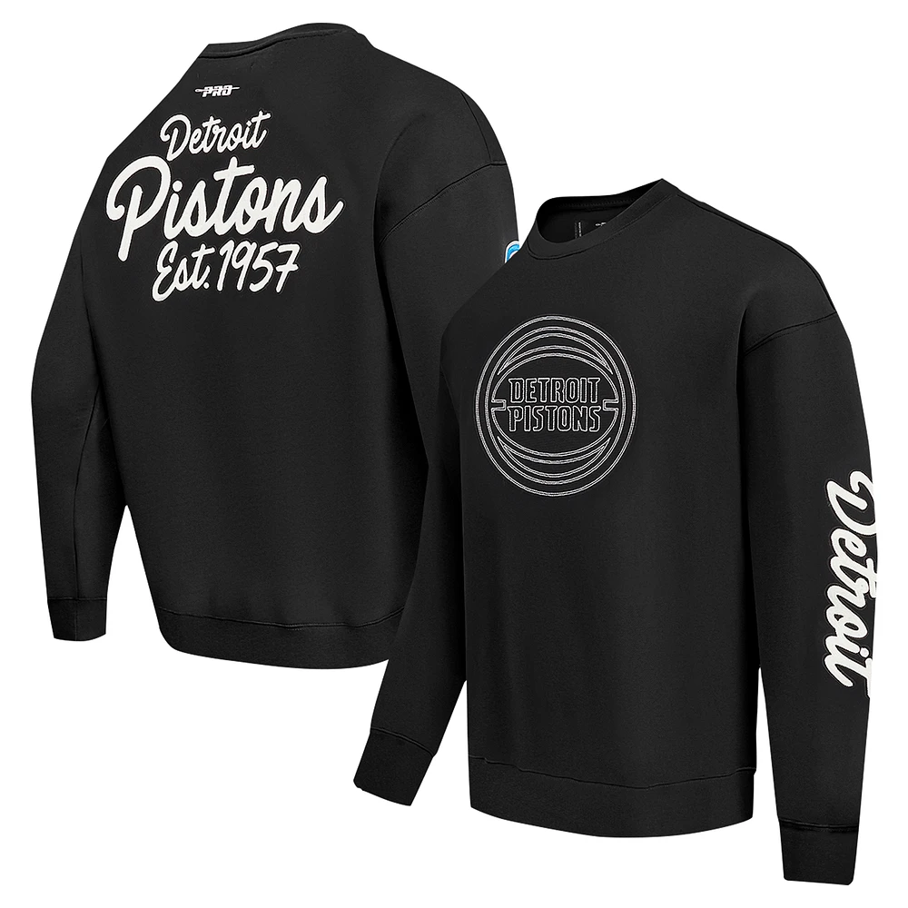 Men's Pro Standard Black Detroit Pistons Paint the City Pullover Sweatshirt