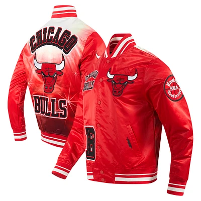 Men's Pro Standard Red Chicago Bulls Sublimated Satin Full-Snap Jacket