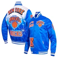 Men's Pro Standard Royal New York Knicks Sublimated Satin Full-Snap Jacket