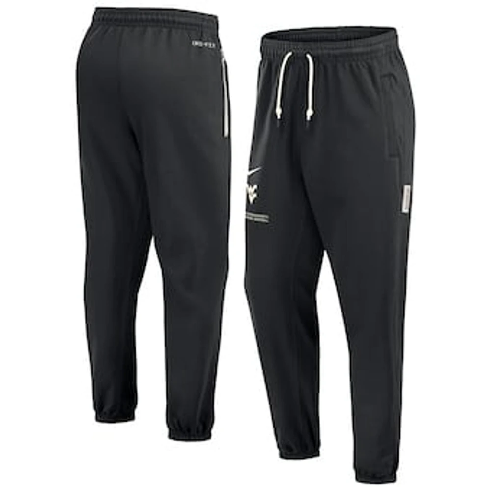 Men's Nike  Black West Virginia Mountaineers Basketball Travel Fleece Performance Pants