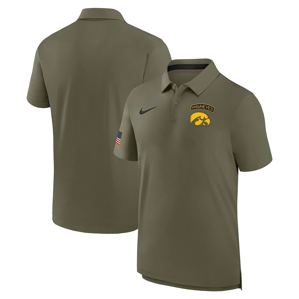 Men's Nike Olive Iowa Hawkeyes 2024 Military Appreciation Tour Performance Polo