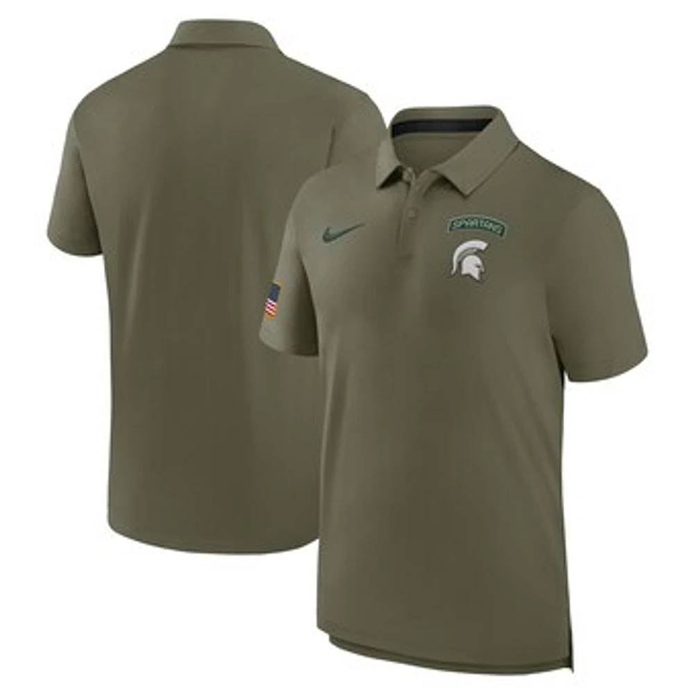 Men's Nike Olive Michigan State Spartans 2024 Military Appreciation Tour Performance Polo