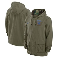 Men's Nike Olive Kentucky Wildcats 2024 Military Appreciation Full-Snap Hoodie Jacket