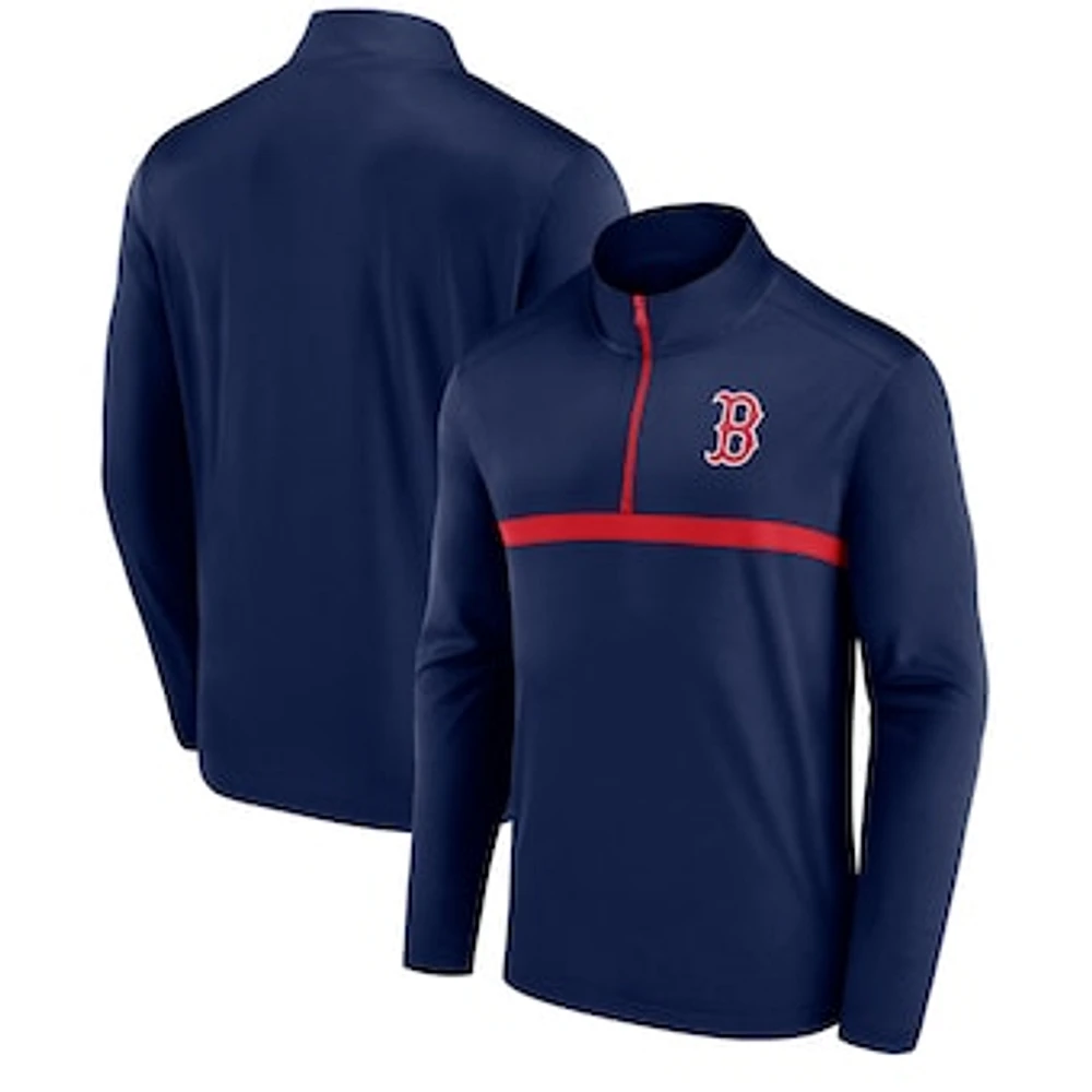 Men's Fanatics Navy Boston Red Sox Head-to-Head Quarter-Zip Top