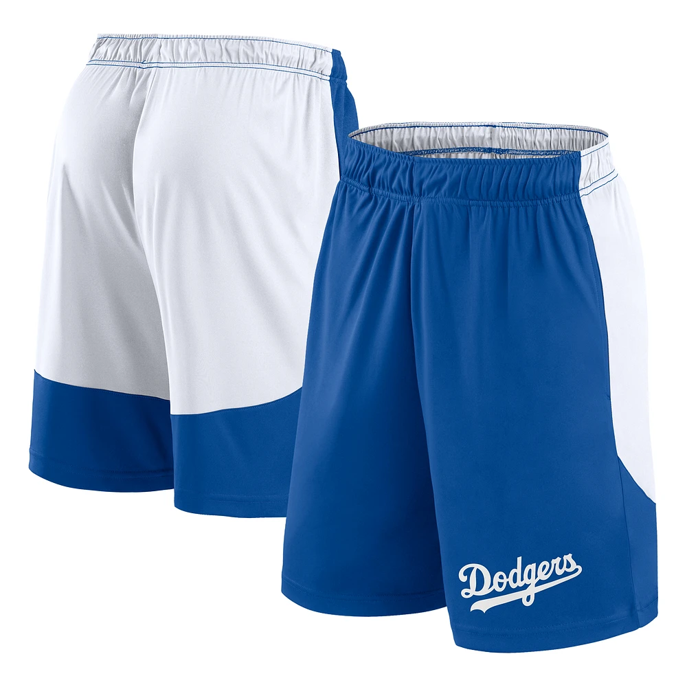 Men's Fanatics Royal/White Los Angeles Dodgers Launch Polyester Shorts