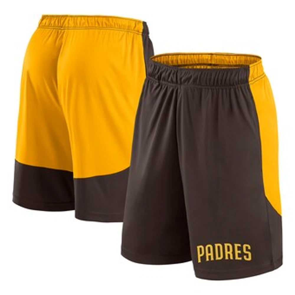 Men's Fanatics Brown/Gold San Diego Padres Launch Polyester Shorts