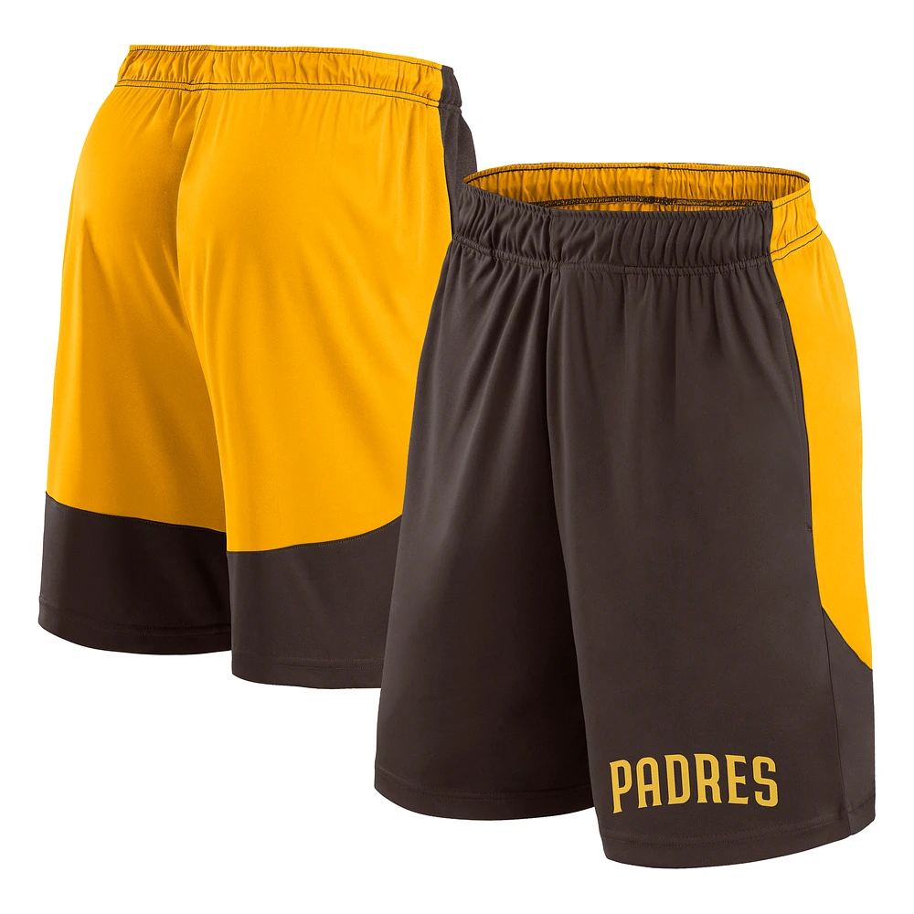 Men's Fanatics Brown/Gold San Diego Padres Launch Polyester Shorts