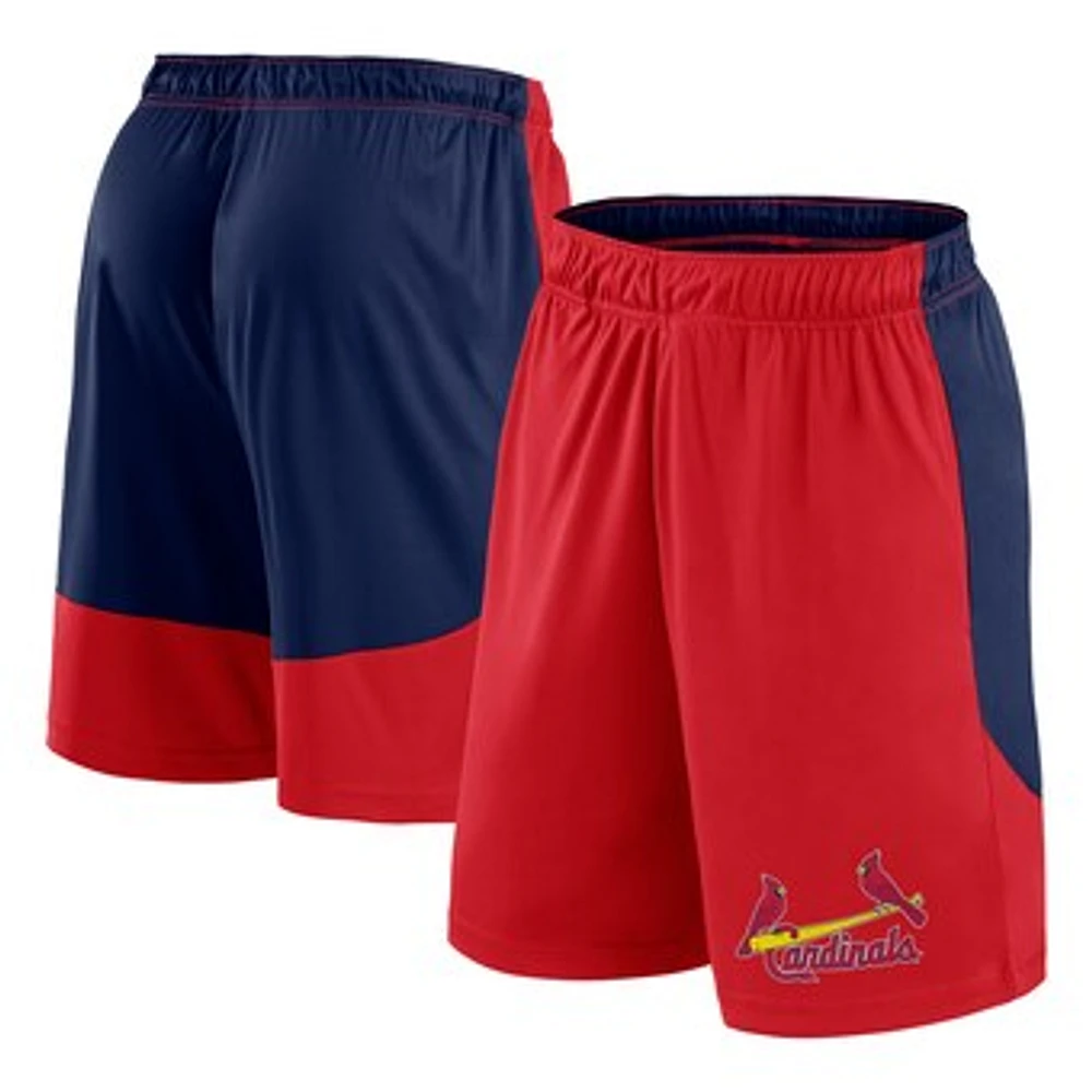 Men's Fanatics Red/Navy St. Louis Cardinals Launch Polyester Shorts