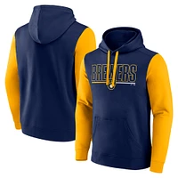 Men's Fanatics Navy Milwaukee Brewers Outline Fleece Pullover Hoodie