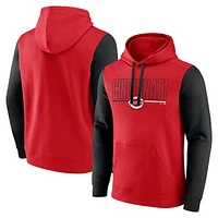 Men's Fanatics Red Cincinnati Reds Outline Fleece Pullover Hoodie