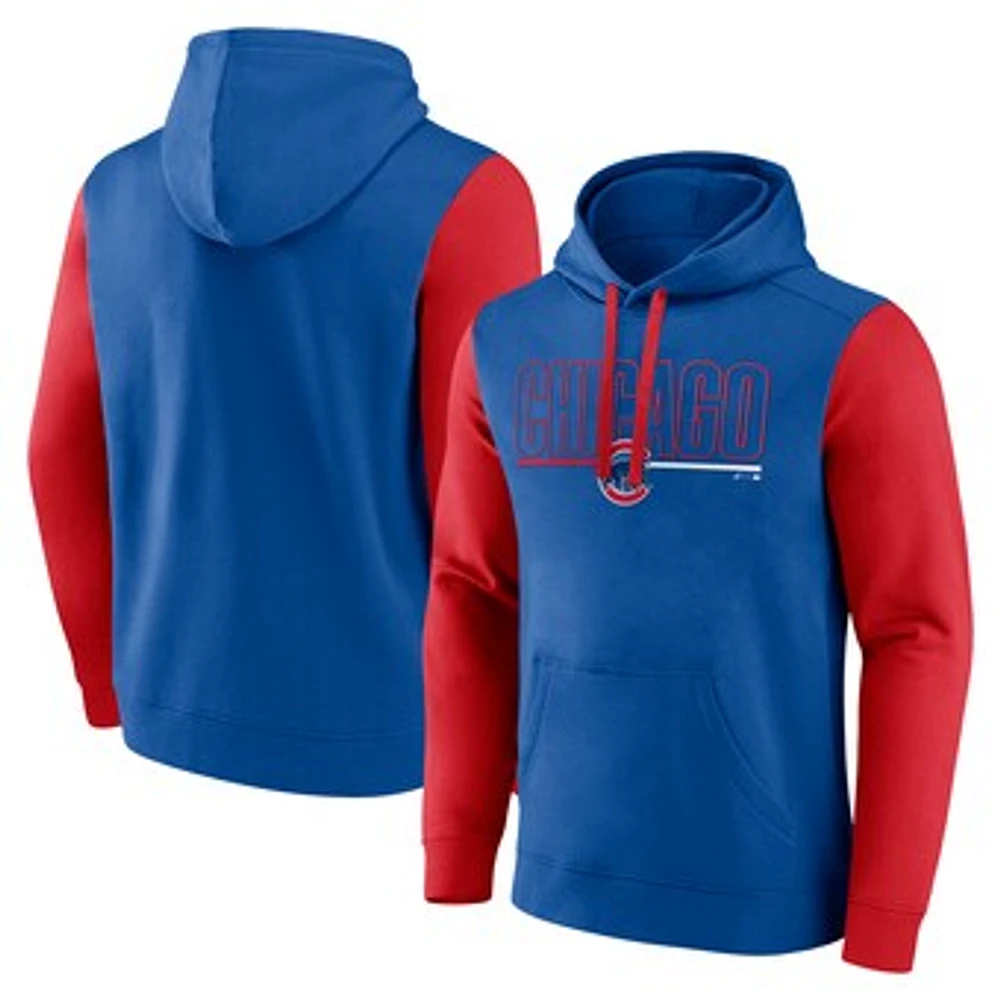 Men's Fanatics Royal Chicago Cubs Outline Fleece Pullover Hoodie