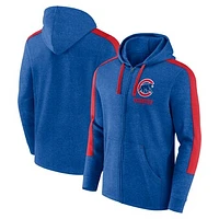 Men's Fanatics Heather Royal Chicago Cubs Gains Fleece Full-Zip Hoodie