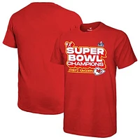 Men's Fanatics Red Kansas City Chiefs Super Bowl LVIII Champions Four-Time Soft Hand T-Shirt