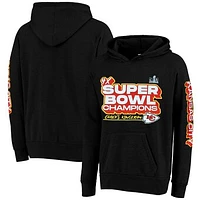 Unisex Fanatics Black Kansas City Chiefs Super Bowl LVIII Champions Four-Time Tri-Blend Pullover Hoodie