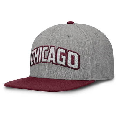 Men's Fanatics Gray/Maroon Chicago White Sox Elements Felt Chainstitch Snapback Hat