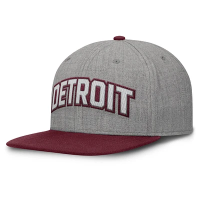 Men's Fanatics Gray/Maroon Detroit Tigers Elements Felt Chainstitch Snapback Hat