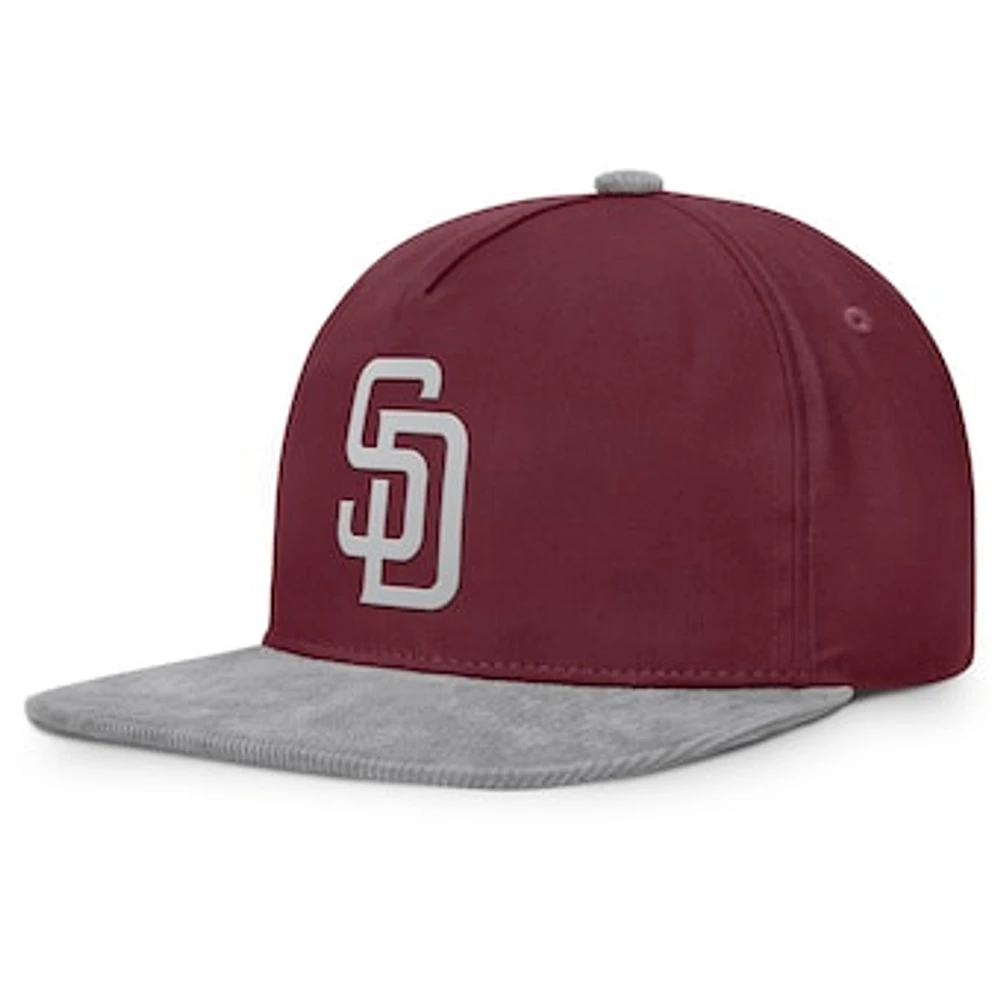 Men's Fanatics Wine San Diego Padres Front Office Snapback Hat