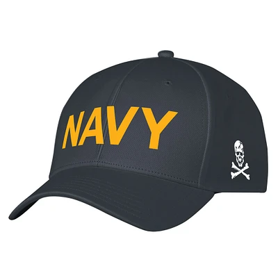 Men's Under Armour Navy Midshipmen 2024 Rivalry Blitzing Accent Iso-Chill Adjustable Hat