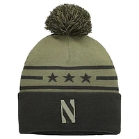 Men's Under Armour Forest Green Northwestern Wildcats Freedom Collection Cuffed Knit Hat with Pom