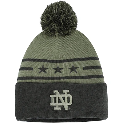 Men's Under Armour Forest Green Notre Dame Fighting Irish Freedom Collection Cuffed Knit Hat with Pom