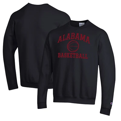 Men's Champion Black Alabama Crimson Tide Basketball Icon Pullover Crewneck Sweatshirt