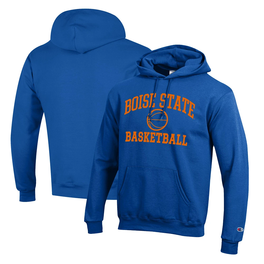 Men's Champion Royal Boise State Broncos Basketball Icon Pullover Hoodie