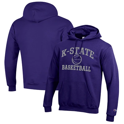 Men's Champion Purple Kansas State Wildcats Basketball Icon Pullover Hoodie