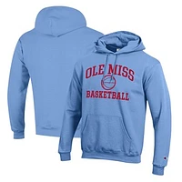Men's Champion Powder Blue Ole Miss Rebels Basketball Icon Pullover Hoodie
