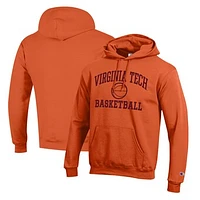 Men's Champion Orange Virginia Tech Hokies Basketball Icon Pullover Hoodie