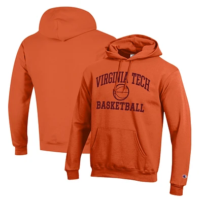 Men's Champion Orange Virginia Tech Hokies Basketball Icon Pullover Hoodie
