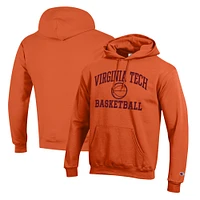 Men's Champion Orange Virginia Tech Hokies Basketball Icon Pullover Hoodie