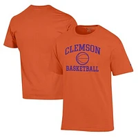 Men's Champion Orange Clemson Tigers Basketball Icon T-Shirt