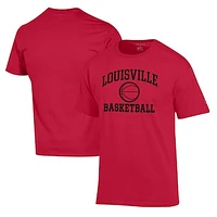 Men's Champion Red Louisville Cardinals Basketball Icon T-Shirt
