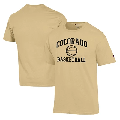 Men's Champion Gold Colorado Buffaloes Basketball Icon T-Shirt