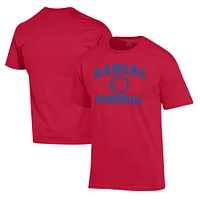Men's Champion Red Kansas Jayhawks Basketball Icon T-Shirt