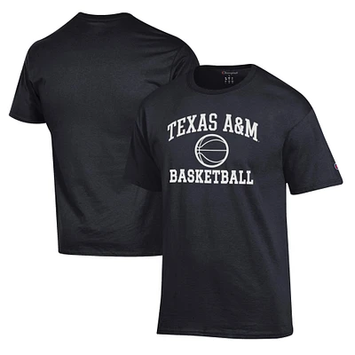 Men's Champion Black Texas A&M Aggies Basketball Icon T-Shirt